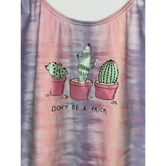 NWT JV by Jac Vanek (ZUMIEZ) Don't Be A Prick Pink & Purple Tie Dye One Piece Sw - Picture 4 of 9